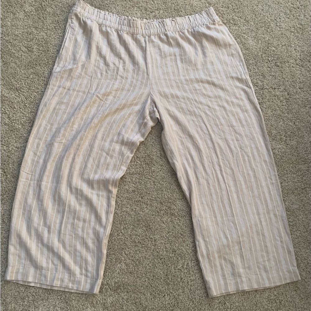 Just My Size Tan Striped Pants Brand New Size 3X. Fabric feels so comfortable.